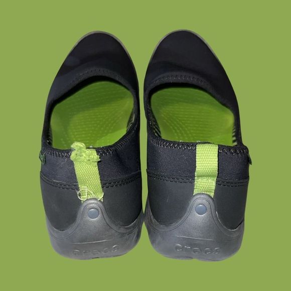 Women's Crocs Duet Busy Day Skimmer Black/Graphite Slip On Size 10.5 11 - Picture 3 of 6